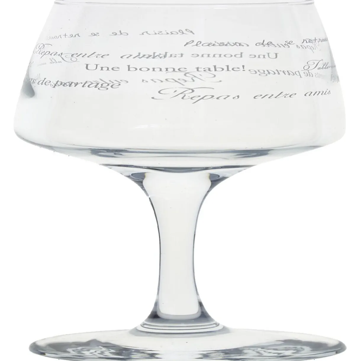 Gifi Service à verre transparent avec inscriptions phrases x12