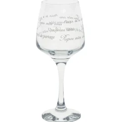 Gifi Service à verre transparent avec inscriptions phrases x12