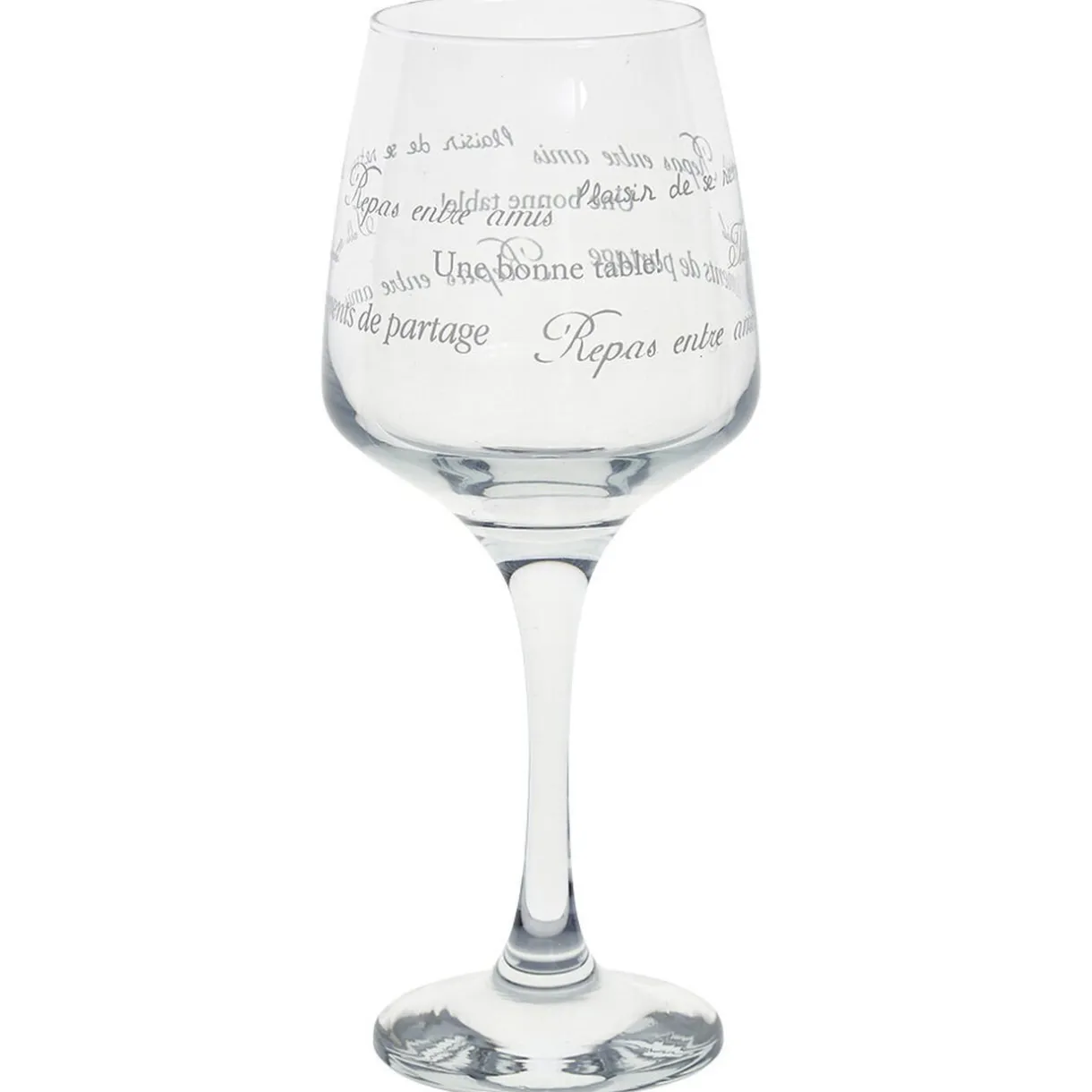 Gifi Service à verre transparent avec inscriptions phrases x12