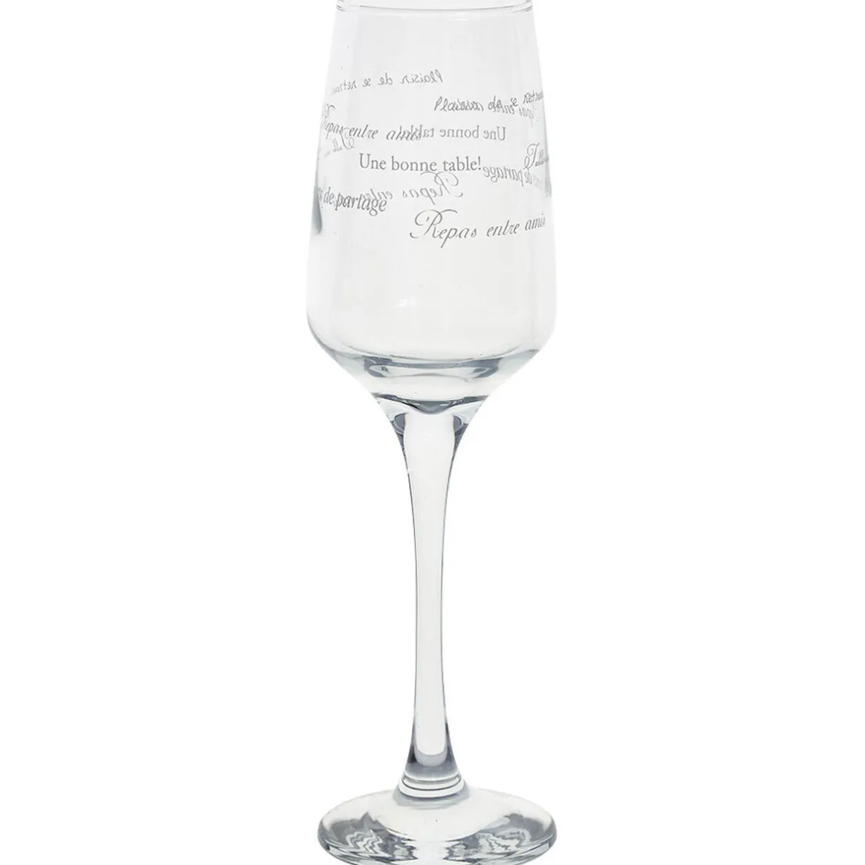 Gifi Service à verre transparent avec inscriptions phrases x12