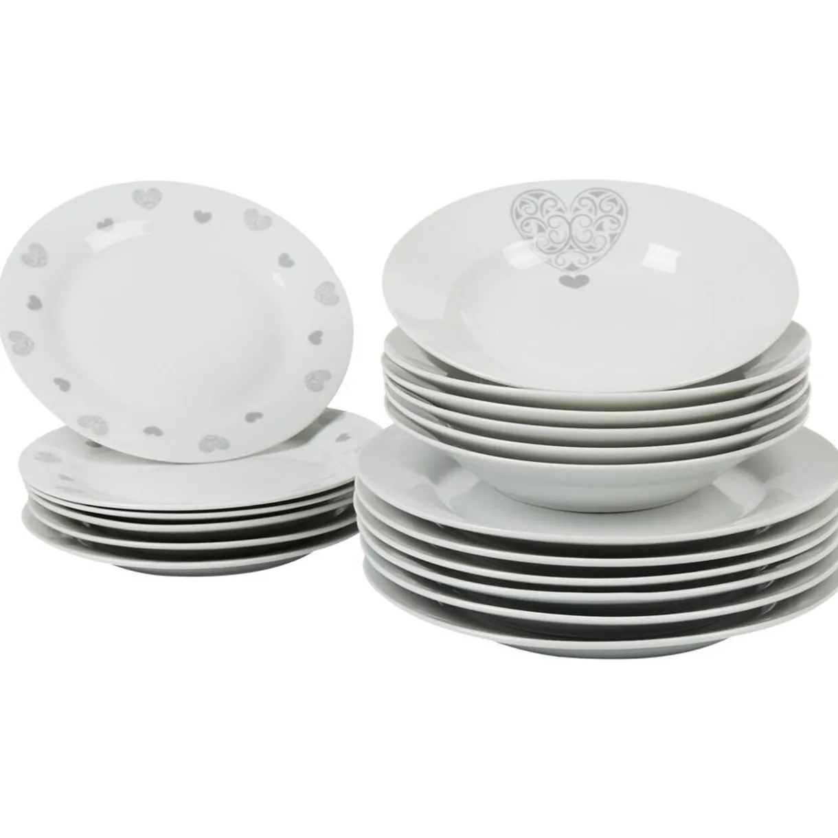 Gifi Service de table assiettes motif coeurs