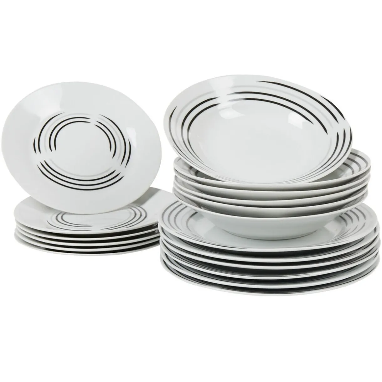 Gifi Service de table assiettes motif lignes Online