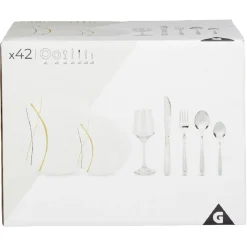 Gifi Service de table motif doré argenté pour 6 personnes Clearance