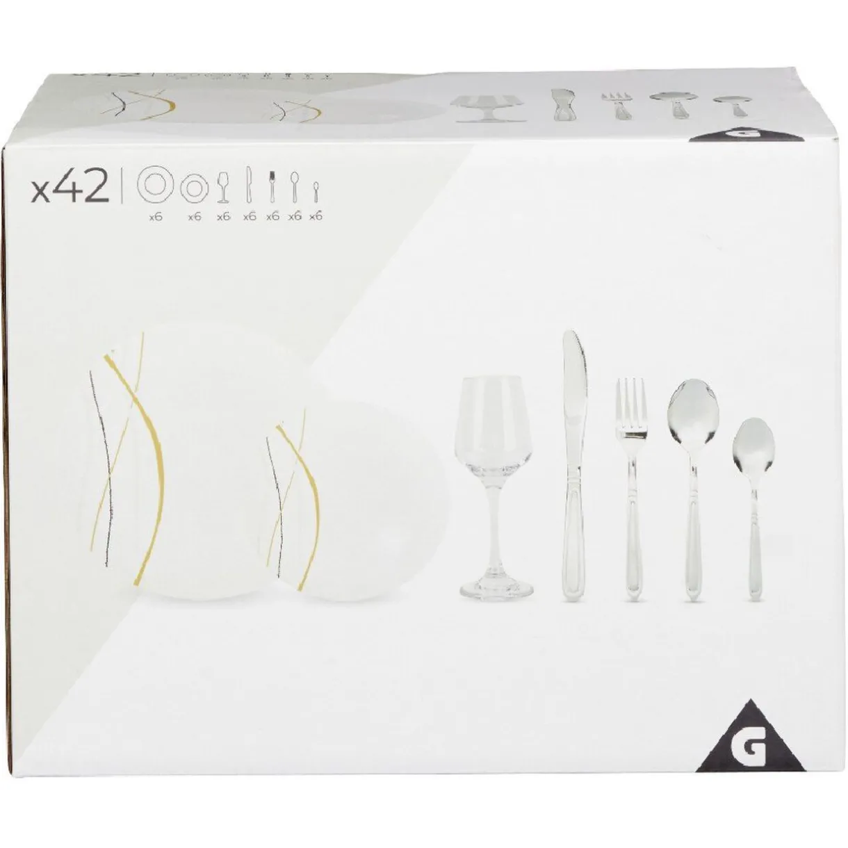 Gifi Service de table motif doré argenté pour 6 personnes Clearance