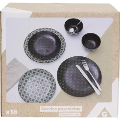 Gifi Service en porcelaine motif noir et blanc 18 pièces Clearance
