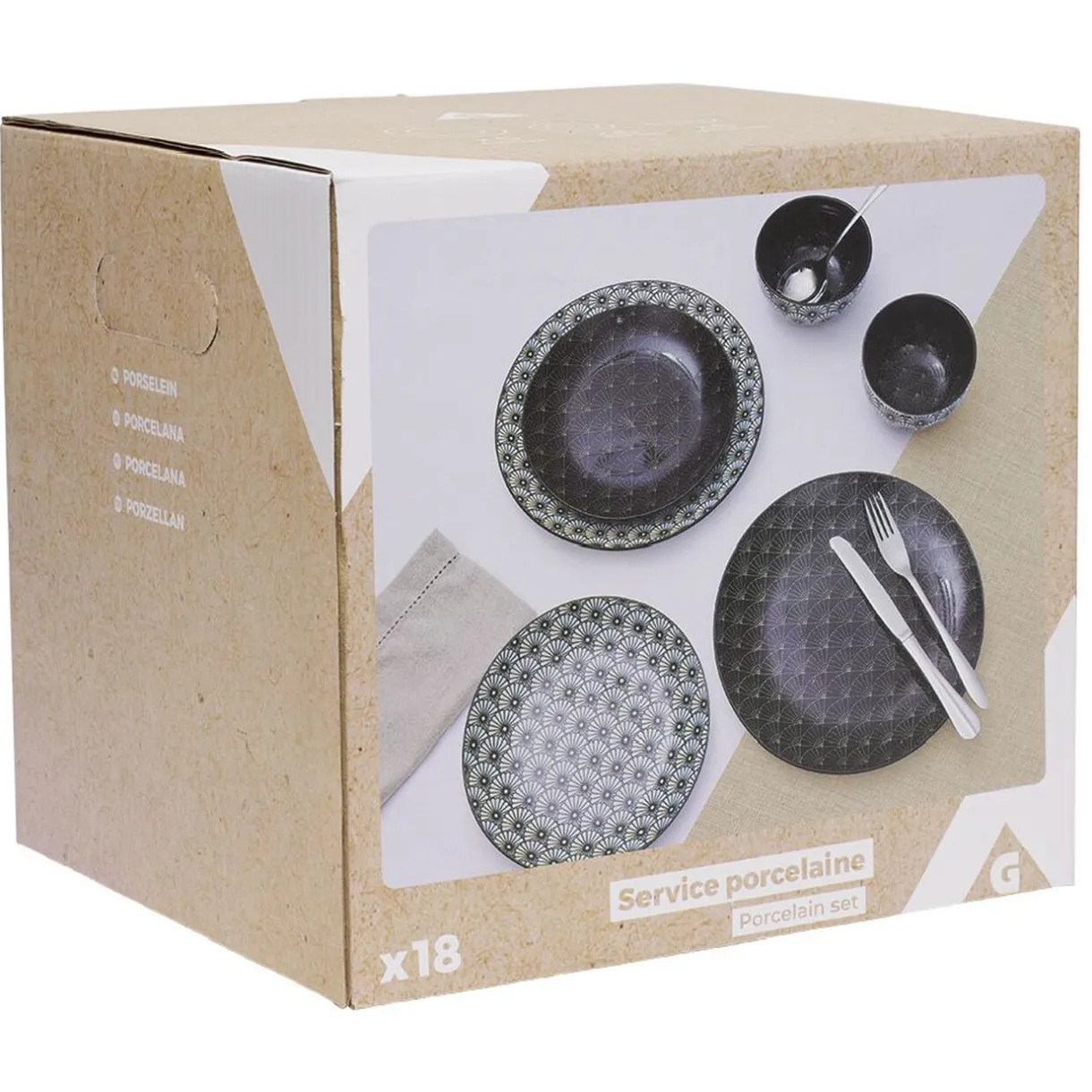 Gifi Service en porcelaine motif noir et blanc 18 pièces Clearance