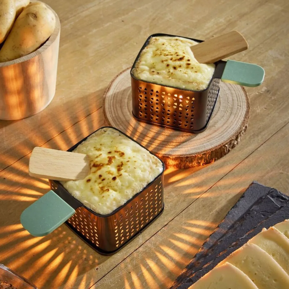 Gifi Service raclette à la bougie pour 2 personnes