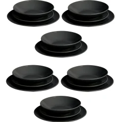 Gifi Service vaisselle 18 pièces céramique noir