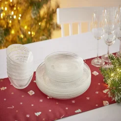 Gifi Service vaisselle en verre transparent