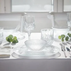 Gifi Service vaisselle en verre transparent