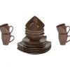Gifi Service vaisselle marron 16 pièces Sale