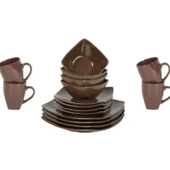 Gifi Service vaisselle marron 16 pièces Sale
