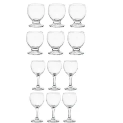 Gifi Service Verre ballon à pied transparent - Lot de 12