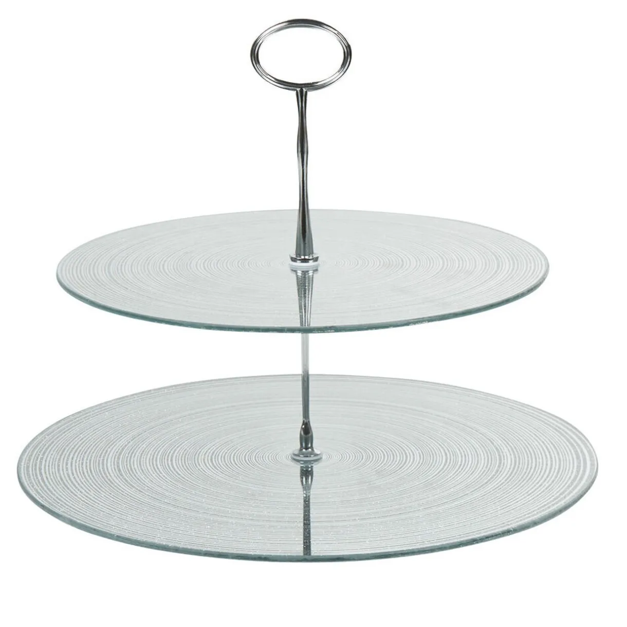 Gifi Serviteur 2 niveaux verre transparent pailleté Discount