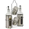 Gifi Set assaisonnement 4-en-1 en verre et fer gris
