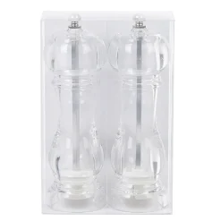 Gifi Set de 2 moulins poivre et sel gris transparent