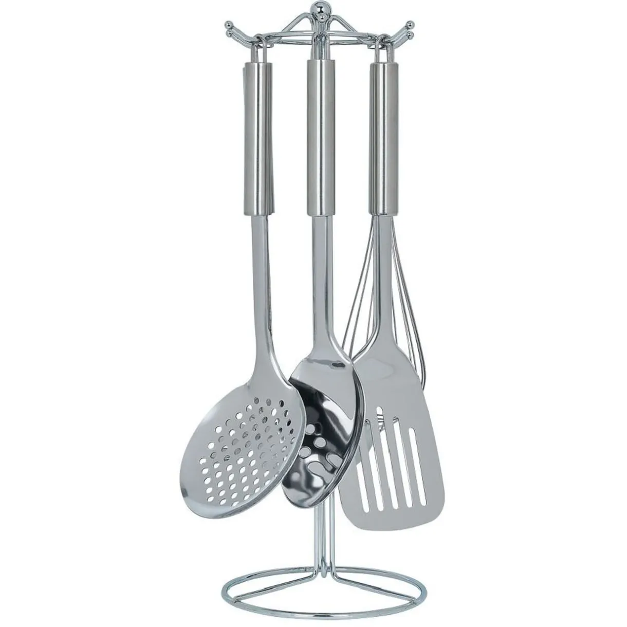 Gifi Set de 6 ustensiles de cuisine avec support inox gris Ø16xH40,5cm Outlet