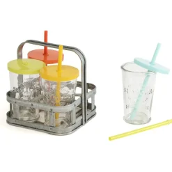 Gifi Set de verres avec pailles et support New