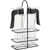 Gifi Set huile et vinaigre en verre relief fleur Ø5xH20cm