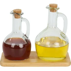 Gifi Set huilier et vinaigrier en verre et bouchon bambou Clearance