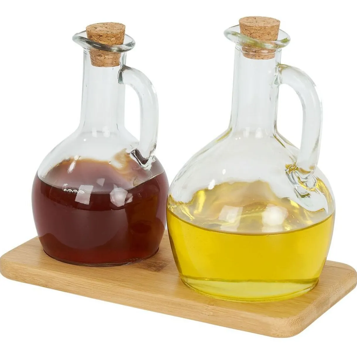 Gifi Set huilier et vinaigrier en verre et bouchon bambou Clearance