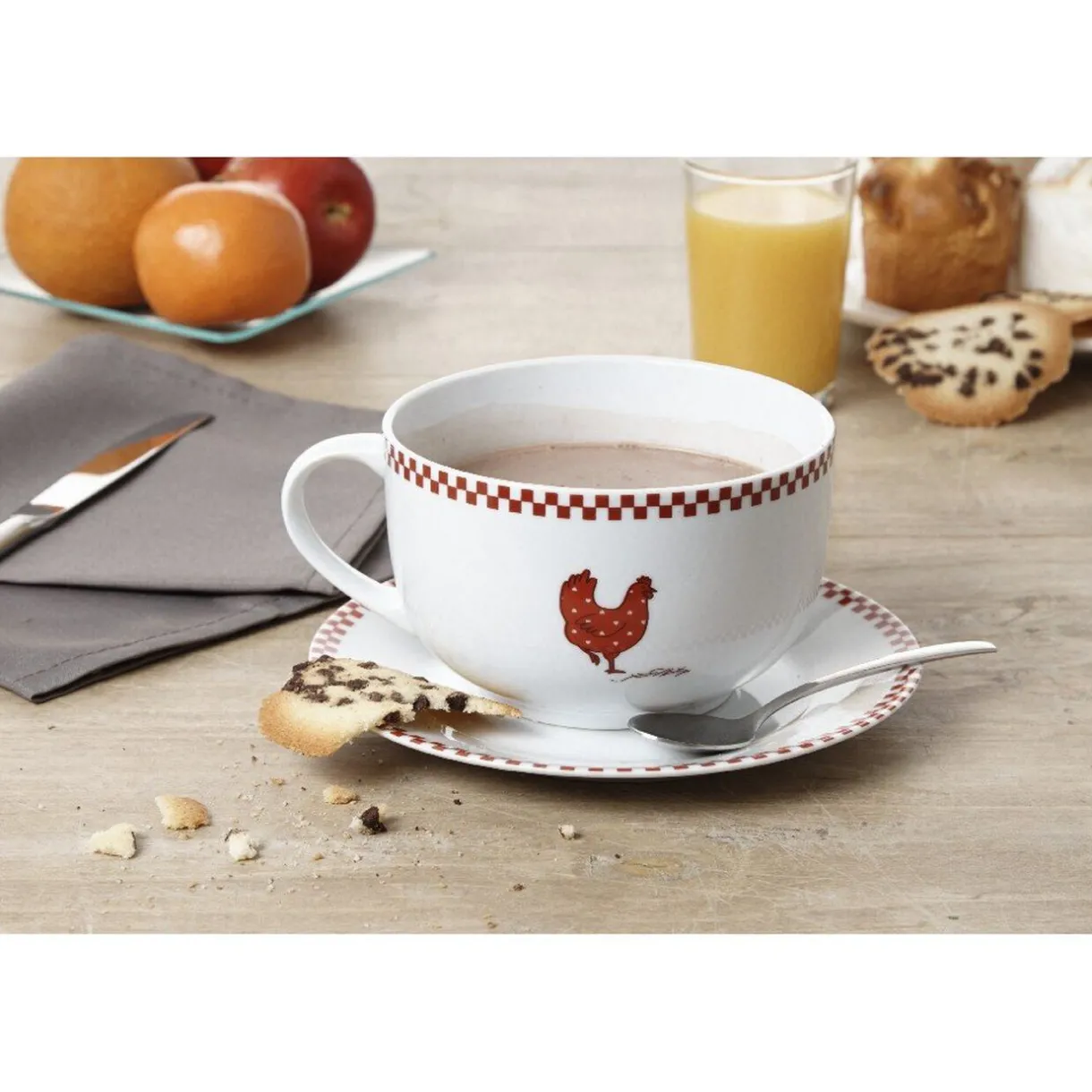 Gifi Set petit déjeuner en porcelaine design poule Outlet