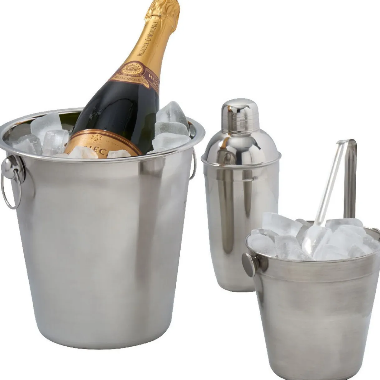 Gifi Set seau à glaces x2 avec shaker et pince inox 4 pièces Best