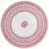 Gifi Sous assiette en plastique blanc motif Noël flocons rouge