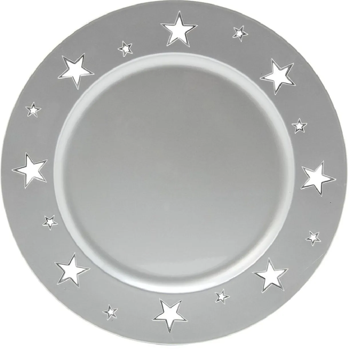 Gifi Sous assiette plastique motif étoile argenté