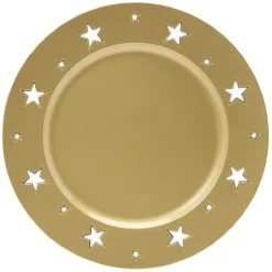 Gifi Sous assiette plastique motif étoile doré