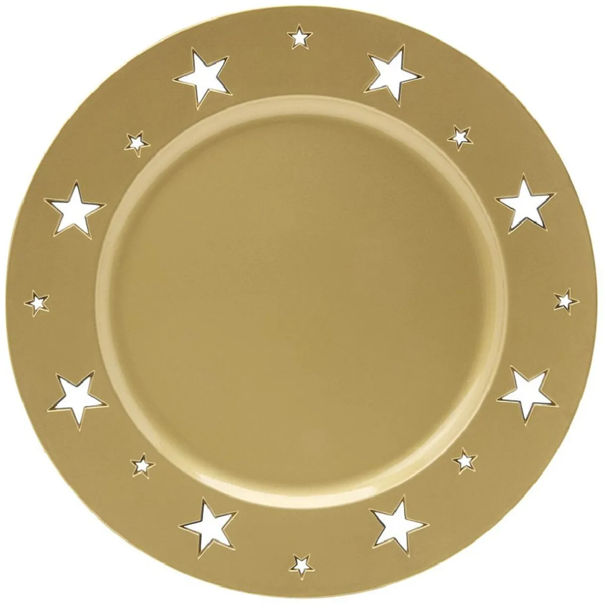 Gifi Sous assiette plastique motif étoile doré