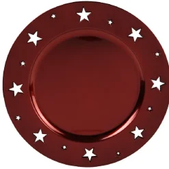 Gifi Sous assiette plastique rouge motif étoiles Best