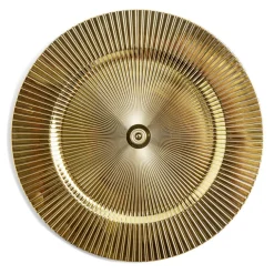 Gifi Sous assiette rond strié jaune doré Ø33cm Clearance