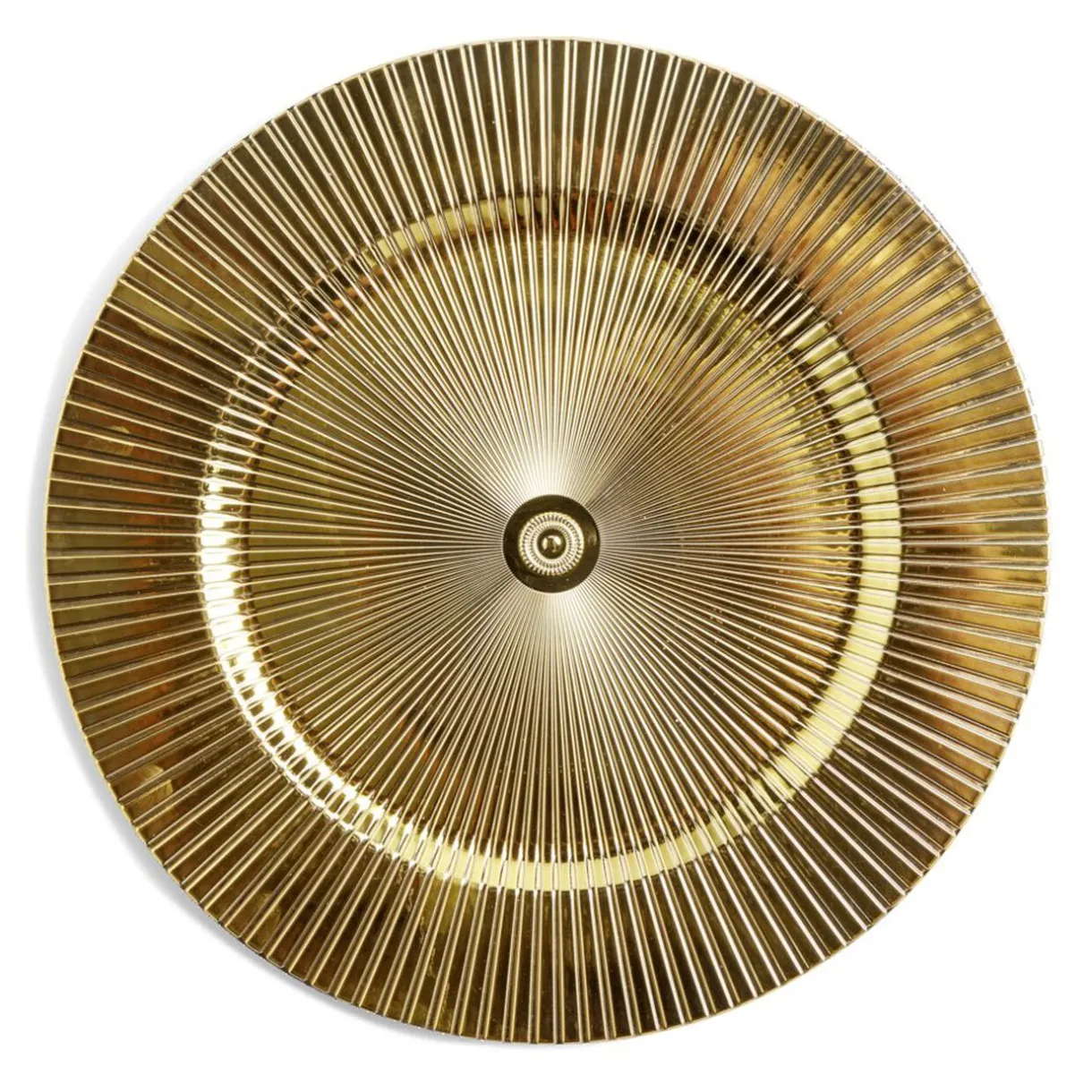 Gifi Sous assiette rond strié jaune doré Ø33cm Clearance
