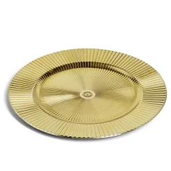 Gifi Sous assiette rond strié jaune doré Ø33cm Clearance