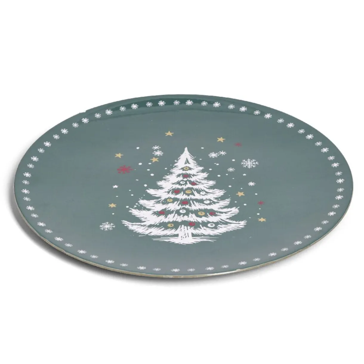 Gifi Sous assiette rond vert motif sapin de Noël Ø33cm Sale