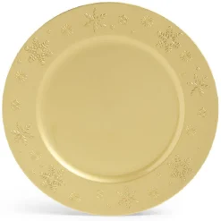 Gifi Sous assiette ronde doré Ø33cm rebord flocon