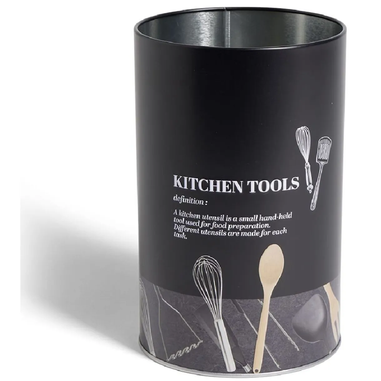Gifi Support à ustensiles en métal noir design Kitchen tools Ø11xH17,4cm Clearance