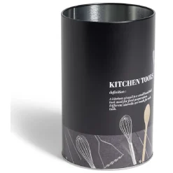 Gifi Support à ustensiles en métal noir design Kitchen tools Ø11xH17,4cm Clearance