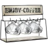 Gifi Support en métal avec 6 tasses expresso en verre