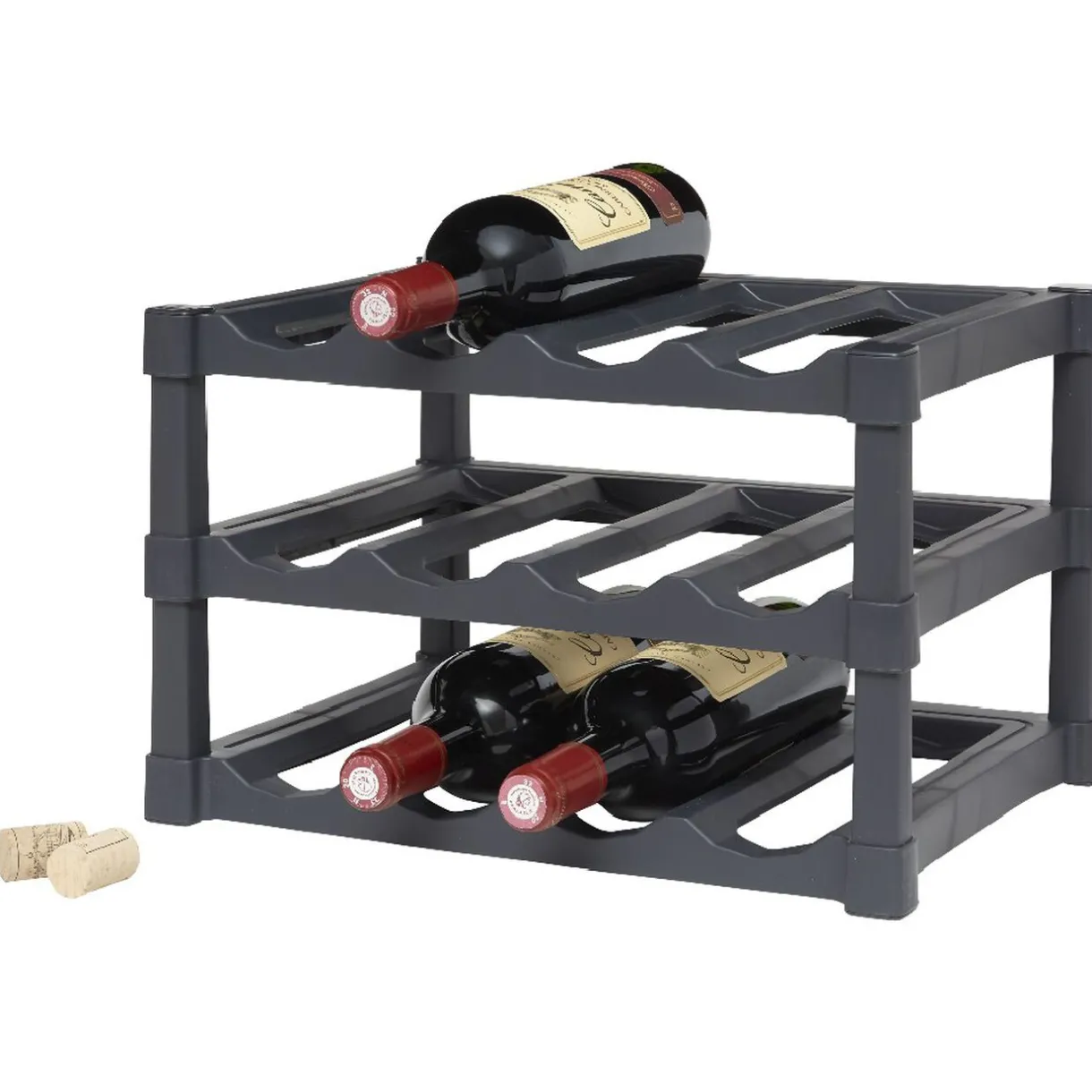 Gifi Support pour 12 bouteilles en plastique noir Outlet