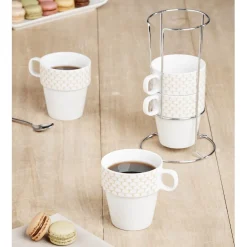 Gifi Support tasse avec 4 tasses empilables Best