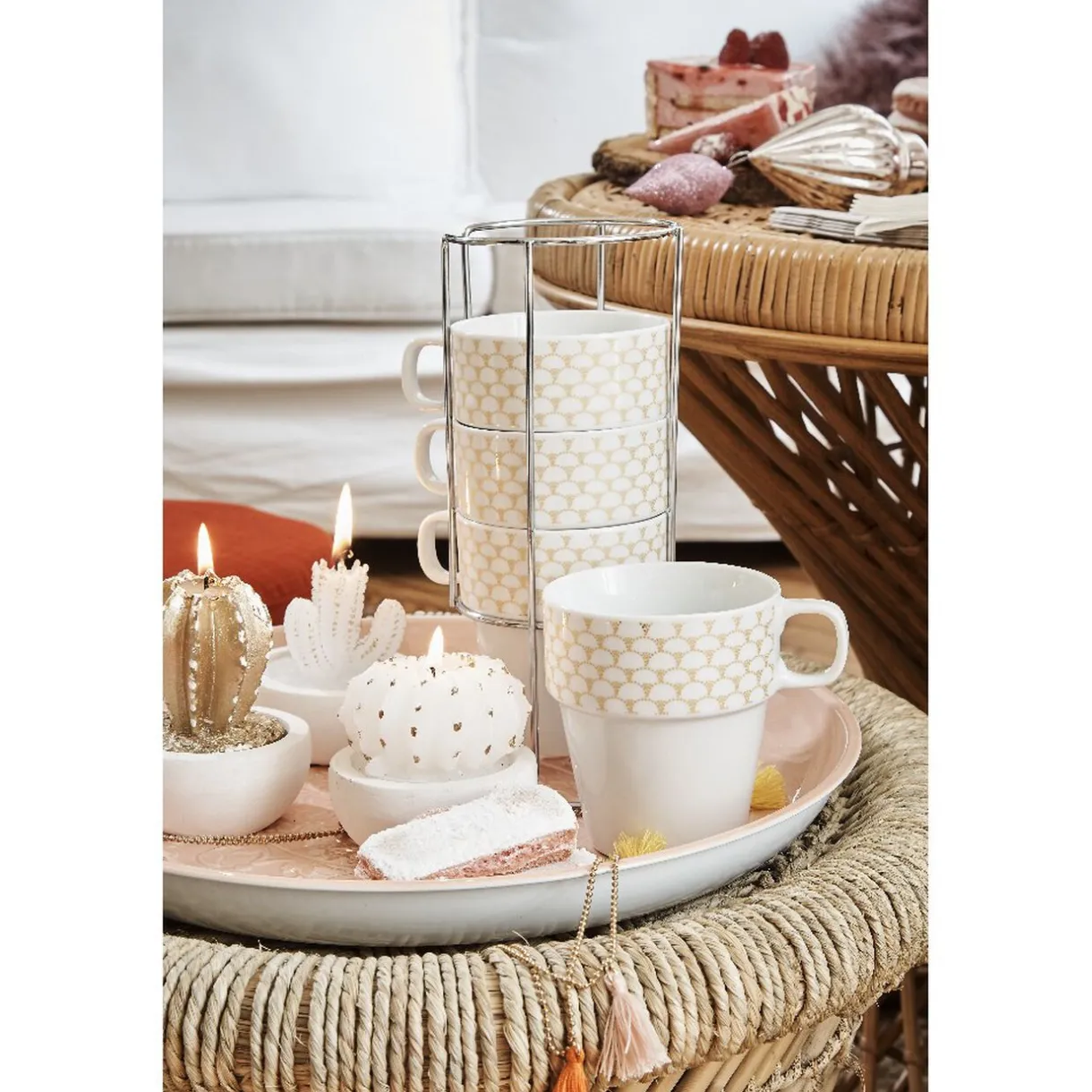 Gifi Support tasse avec 4 tasses empilables Best