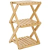 Gifi Étagère 3 niveaux pliable bambou naturel 22,1xH35,5x18,3cm