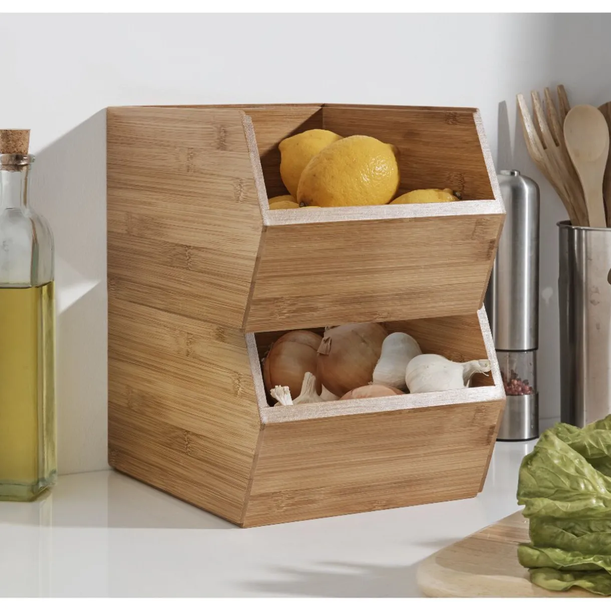 Gifi Étagère superposable en bambou marron Clearance