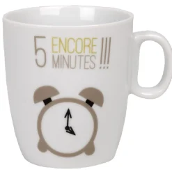 Gifi Tasse à café blanc motif réveil