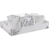 Gifi Tasse à café en verre anse métal x6