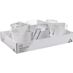 Gifi Tasse à café en verre anse métal x6