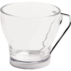 Gifi Tasse à café en verre anse métal x6