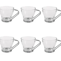 Gifi Tasse à café en verre et métal x 6